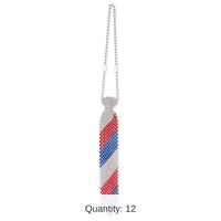 12 Pack Bulk Beaded Patriotic Tie