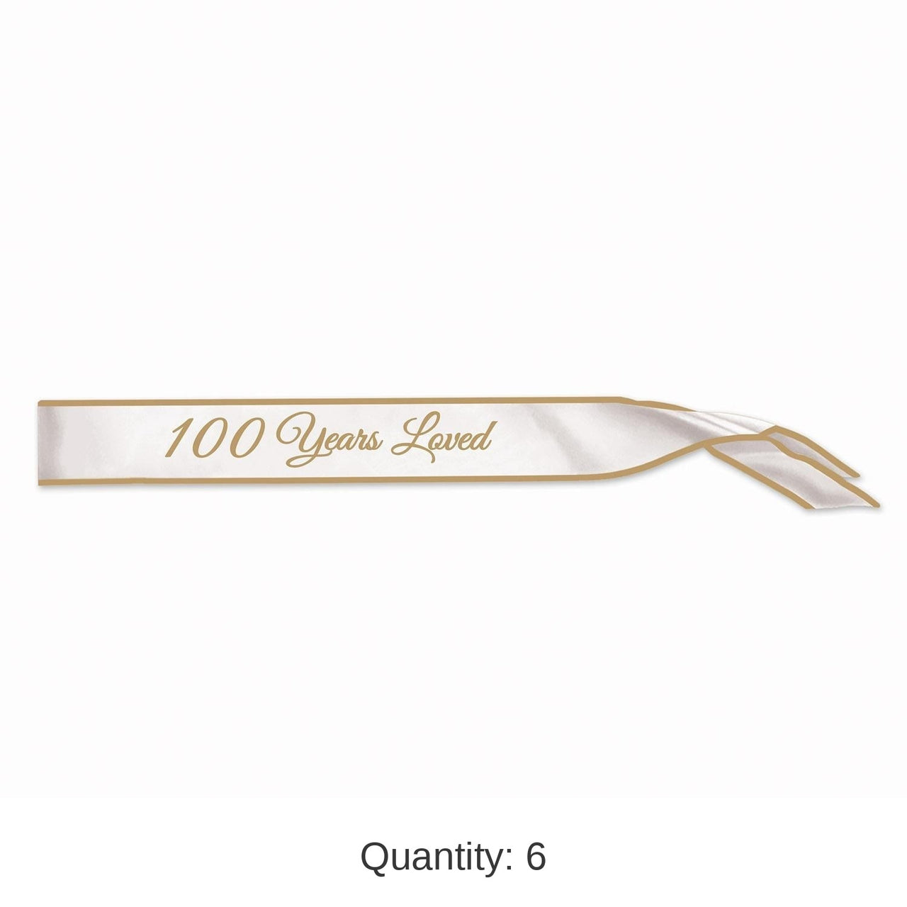 6 Pack Bulk 100 Years Loved Satin Sash