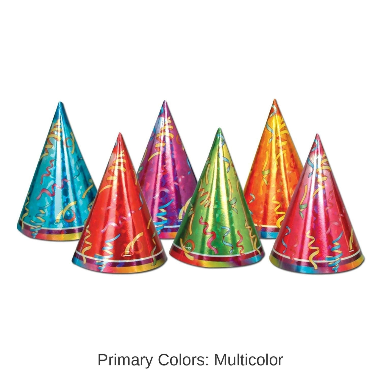 72 Pack Bulk Prismatic Cone Hats