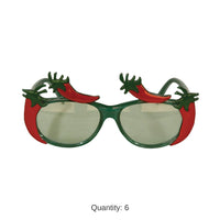 6 Pack Bulk Fiesta Chili Pepper Fanci-Frame Glasses