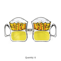 6 Pack Bulk Oktoberfest Beer Mug Fanci-Frame Glasses
