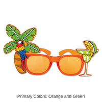 6 Pack Bulk Luau Party Palm Tree/Parrot Fanci-Frame Glasses
