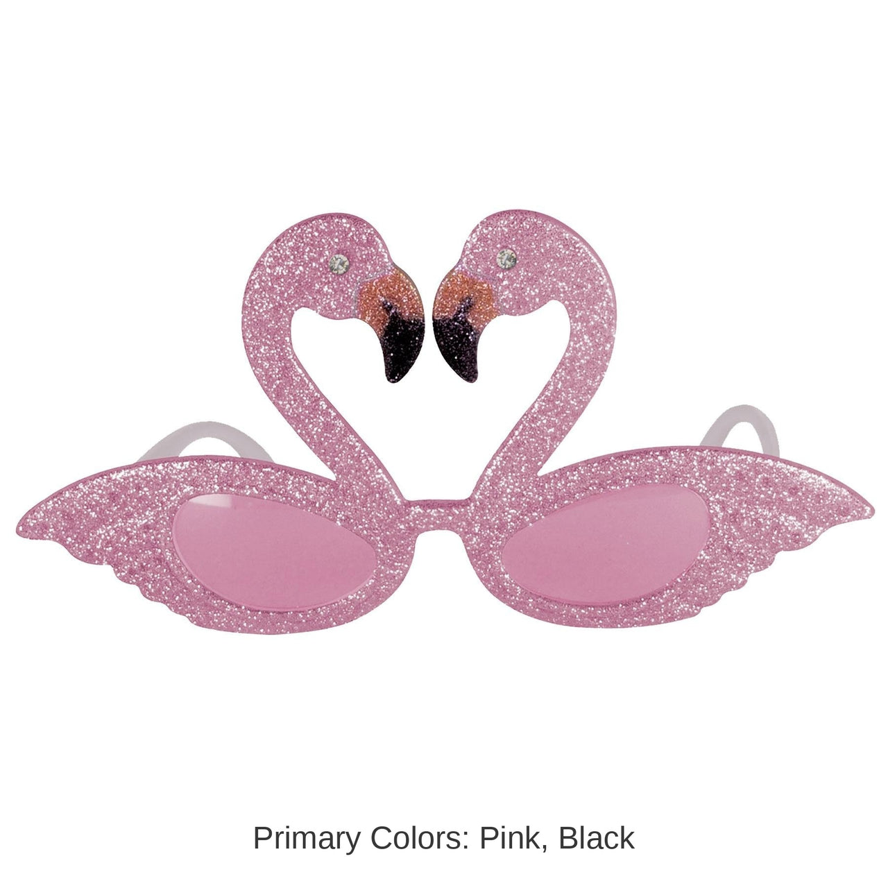 6 Pack Bulk Luau Party Glittered Flamingo Fanci-Frame Glasses