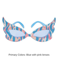 6 Pack Bulk Glittered Rock/Roll Diva Fanci-Frame Glasses