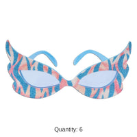 6 Pack Bulk Glittered Rock/Roll Diva Fanci-Frame Glasses