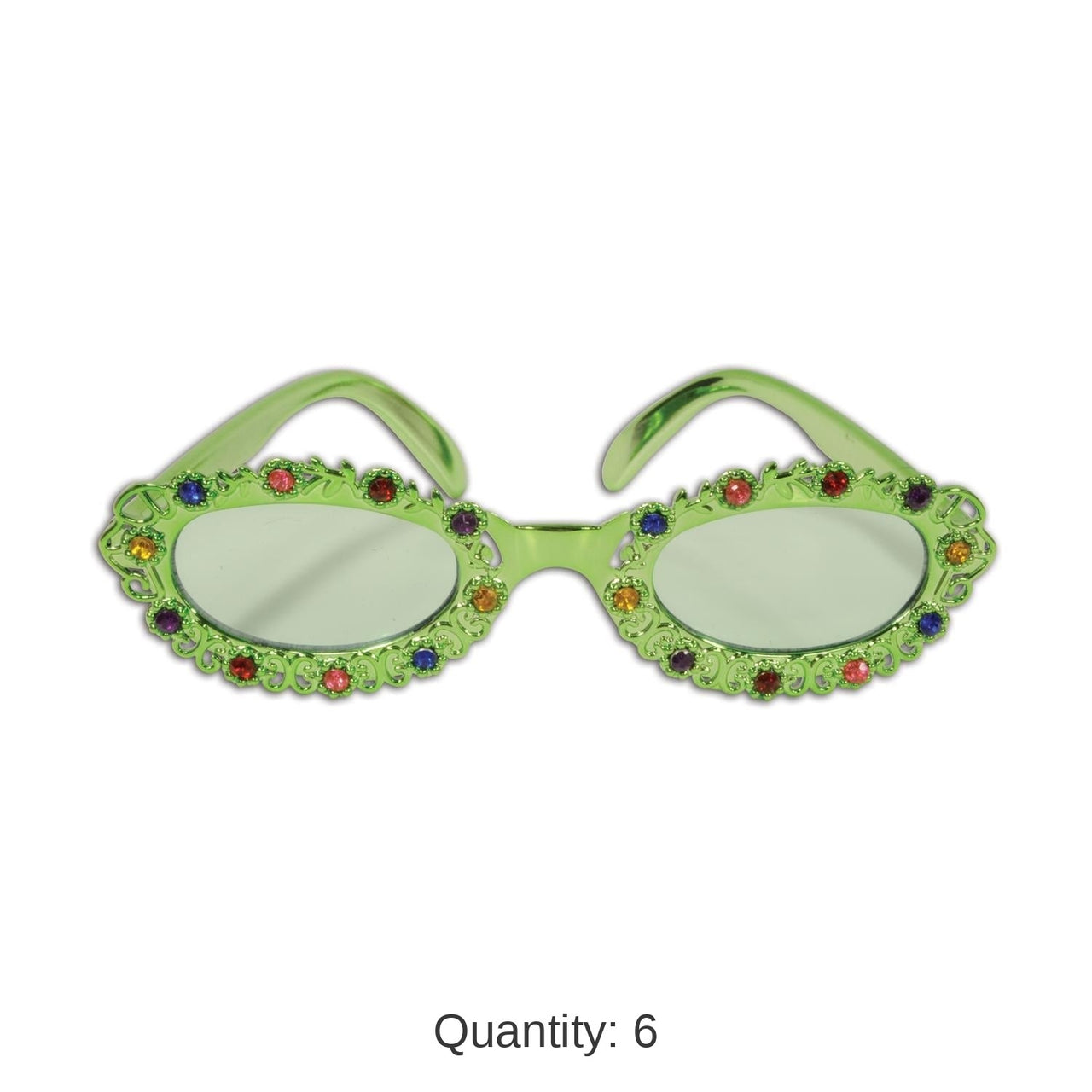 6 Pack Bulk Jeweled Flower Garden Fanci-Frame Glasses