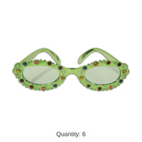 6 Pack Bulk Jeweled Flower Garden Fanci-Frame Glasses