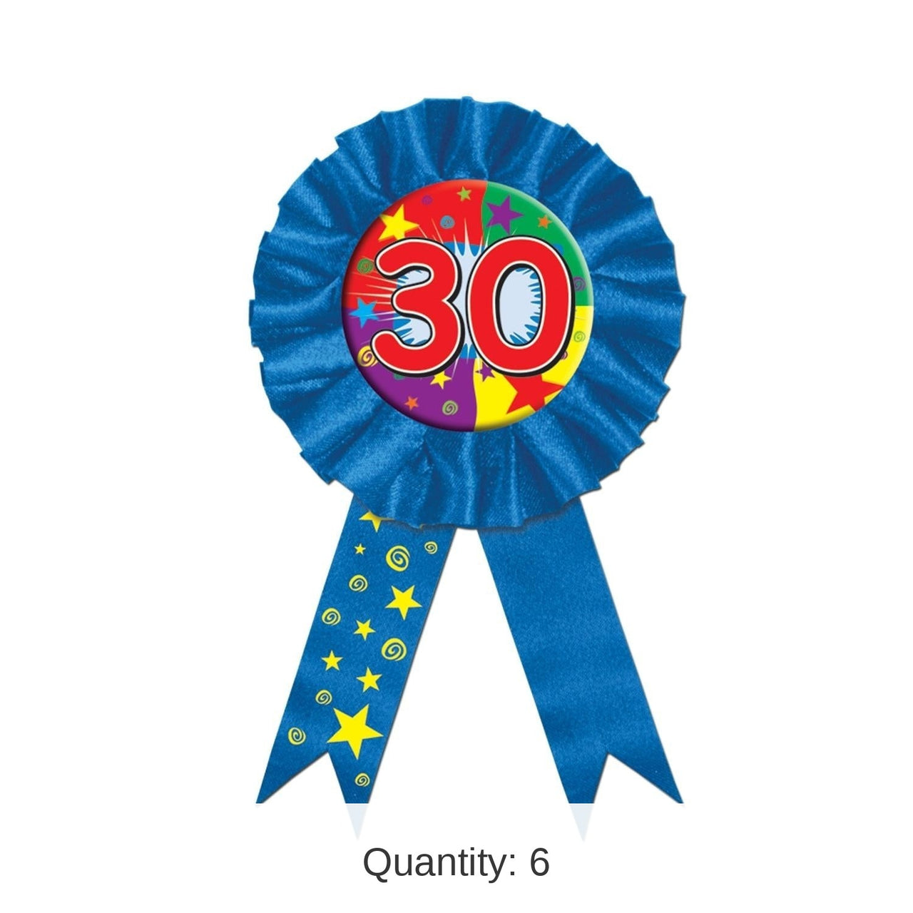 6 Pack Bulk 30th Birthday Party Award Ribbon