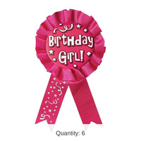 6 Pack Bulk Birthday Party Girl! Award Ribbon