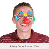 6 Pack Bulk Clown Glasses with Nose