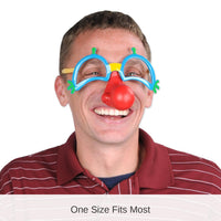 6 Pack Bulk Clown Glasses with Nose
