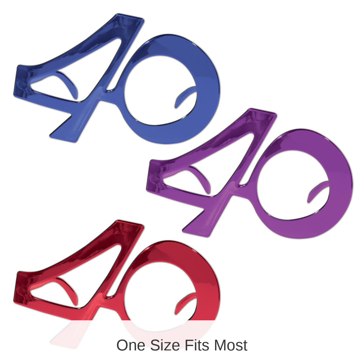 6 Pack Bulk 40th Birthday Party Fanci-Frame Glasses