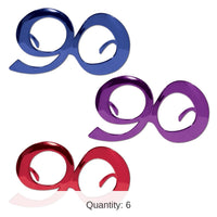 6 Pack Bulk 90th Birthday Party Fanci-Frame Glasses