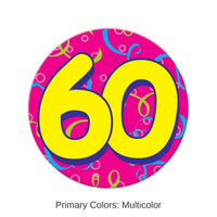 12 Pack Bulk Jumbo 60th Birthday Party Button