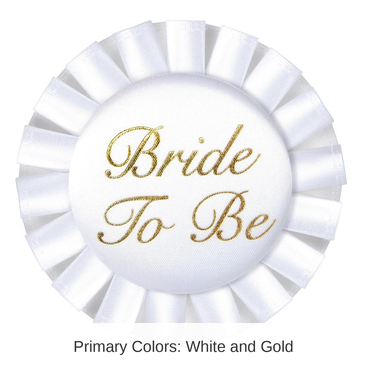 12 Pack Bulk Bride To Be Satin Button- White