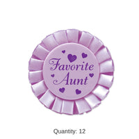 12 Pack Bulk Favorite Aunt Satin Button
