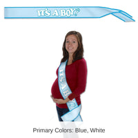 6 Pack Bulk It's A Boy Satin Sash