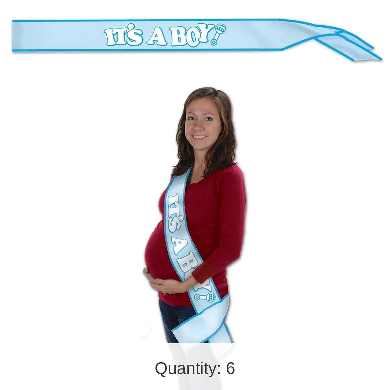 6 Pack Bulk It's A Boy Satin Sash