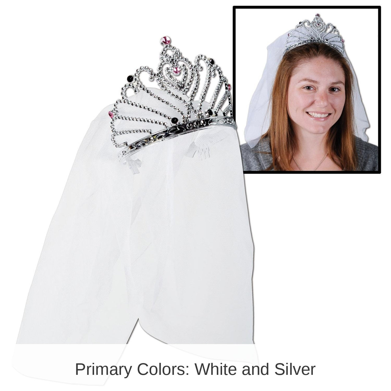 12 Pack Bulk Bachelorette Party Plastic Bride To Be Tiara with Veil
