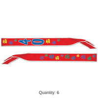6 Pack Bulk 40th Birthday Party Satin Sash