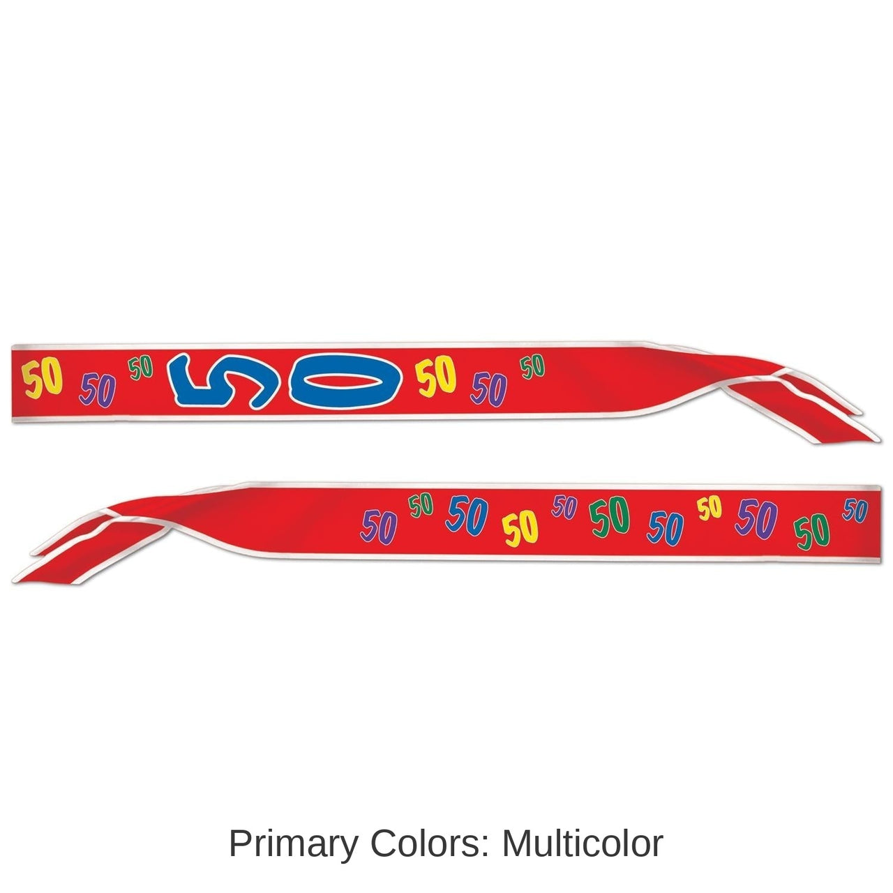 6 Pack Beistle 50th Birthday Party Satin Sash
