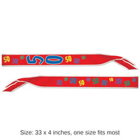 6 Pack Beistle 50th Birthday Party Satin Sash