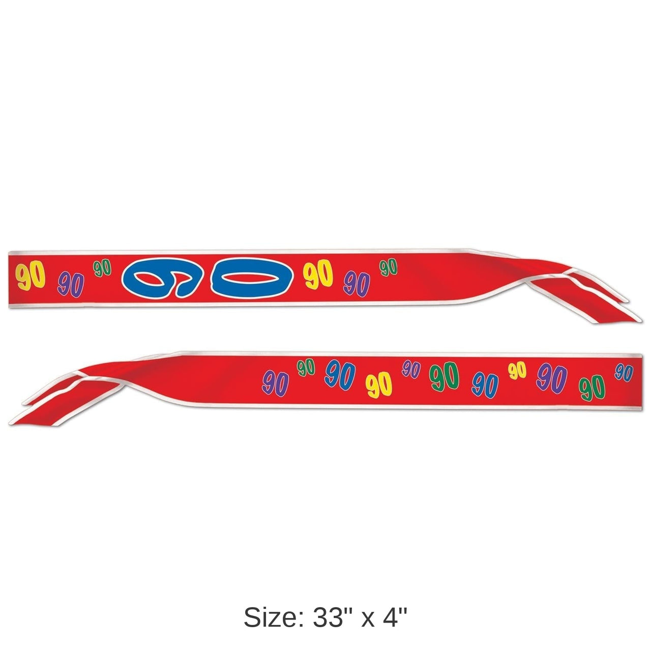 6 Pack Bulk 90th Birthday Party Satin Sash