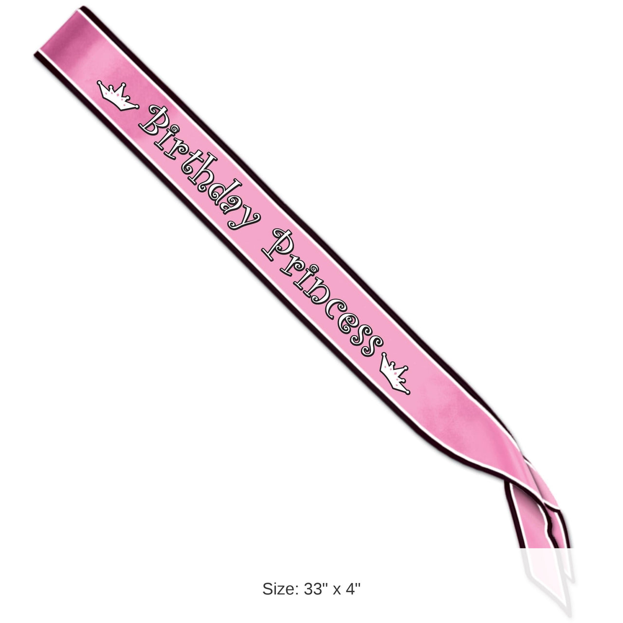 6 Pack Bulk Birthday Party Princess Satin Sash
