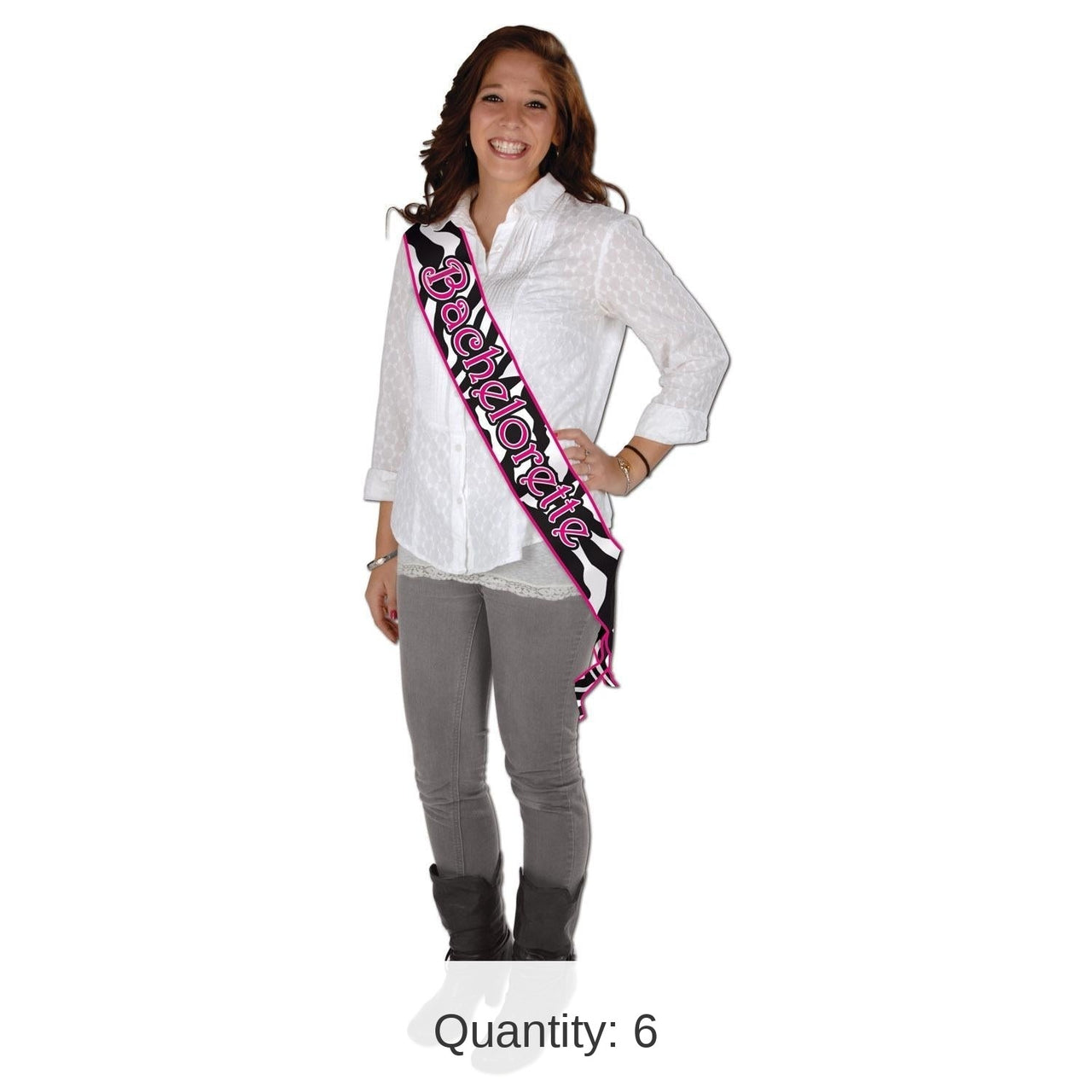 6 Pack Bulk Bachelorette Satin Sash With Design