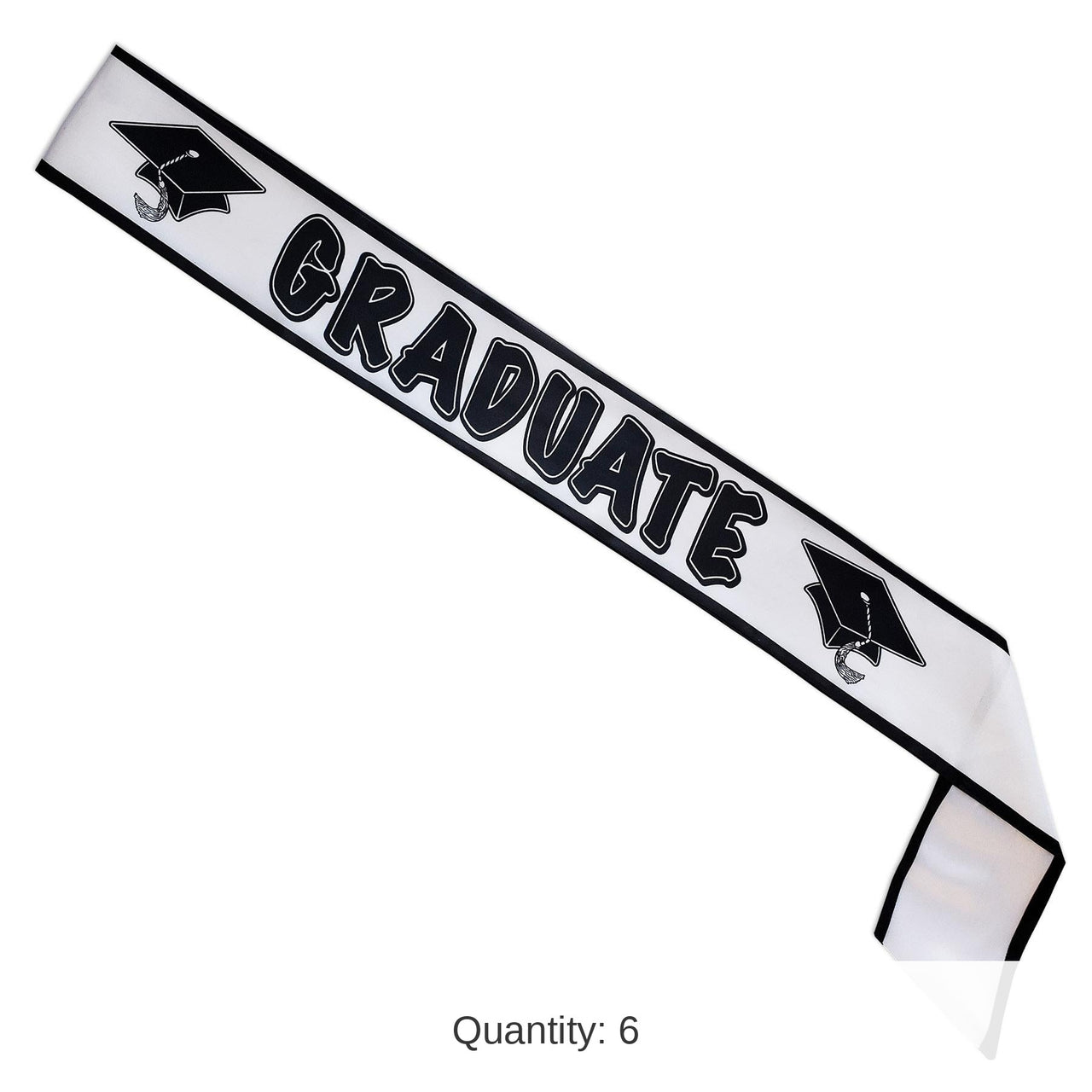 6 Pack Bulk Graduate Graduation Party Satin Sash