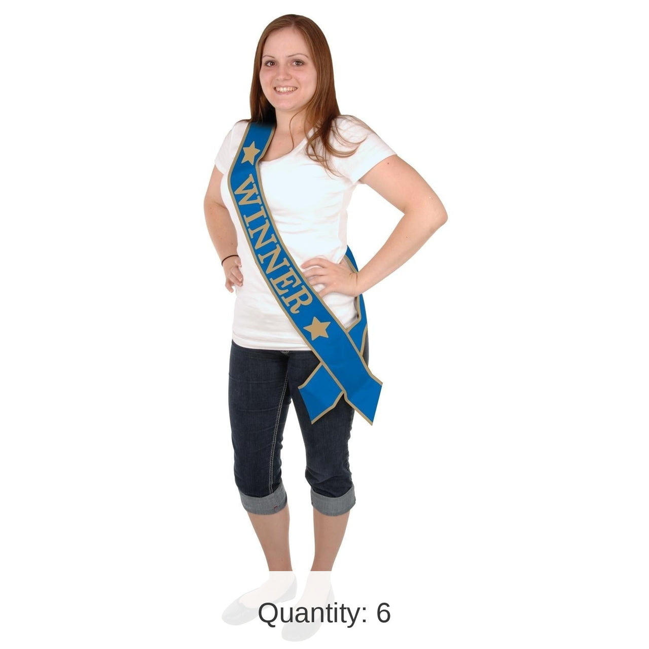 6 Pack Bulk Winner Party Satin Sash