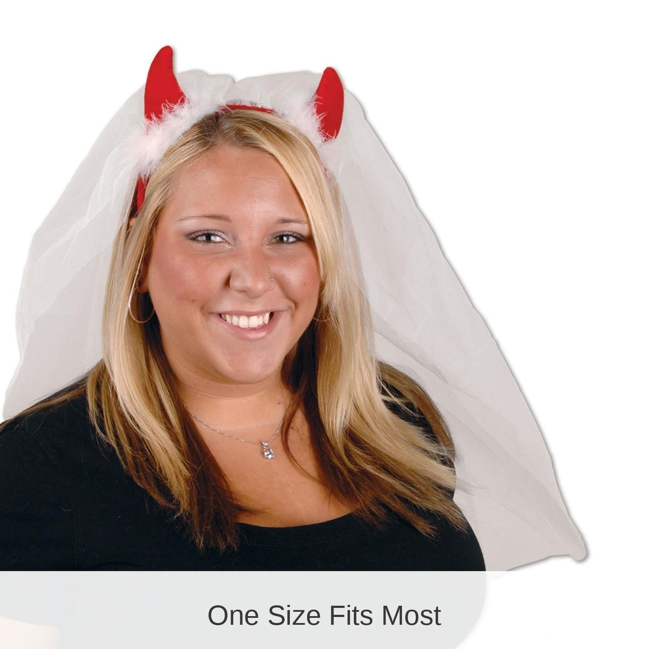 12 Pack Bulk Bachelorette Party Devil Horns Headband with Veil