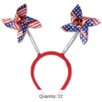 12 Pack Bulk 4th of July Party Patriotic Pinwheel Boppers
