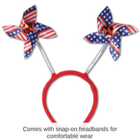12 Pack Bulk 4th of July Party Patriotic Pinwheel Boppers