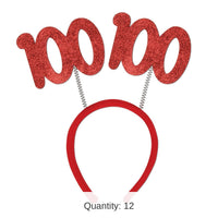 12 Pack Bulk 100th Birthday Party Glittered Boppers