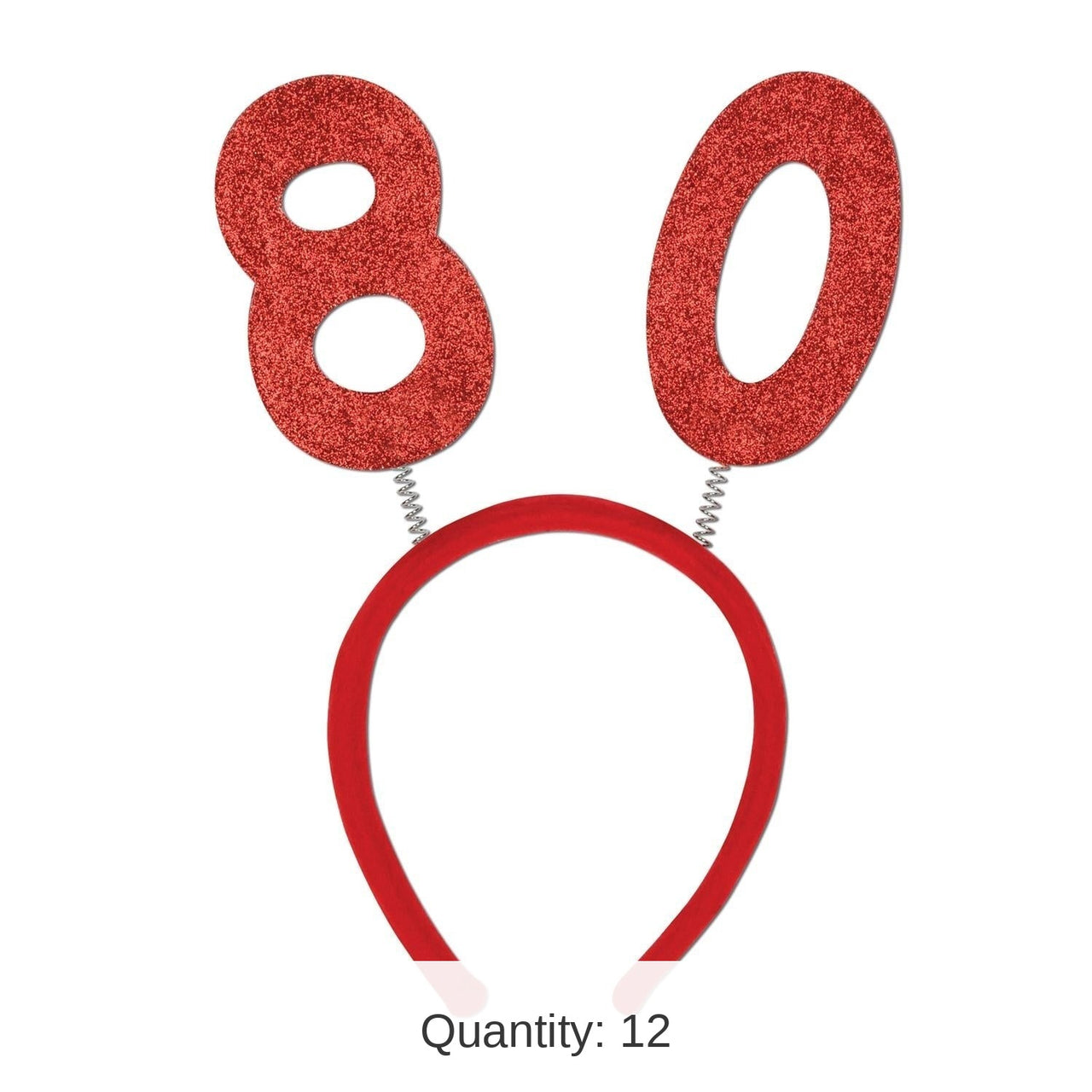 12 Pack Bulk 80th Birthday Party Glittered Boppers