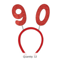12 Pack Bulk 90th Birthday Party Glittered Boppers