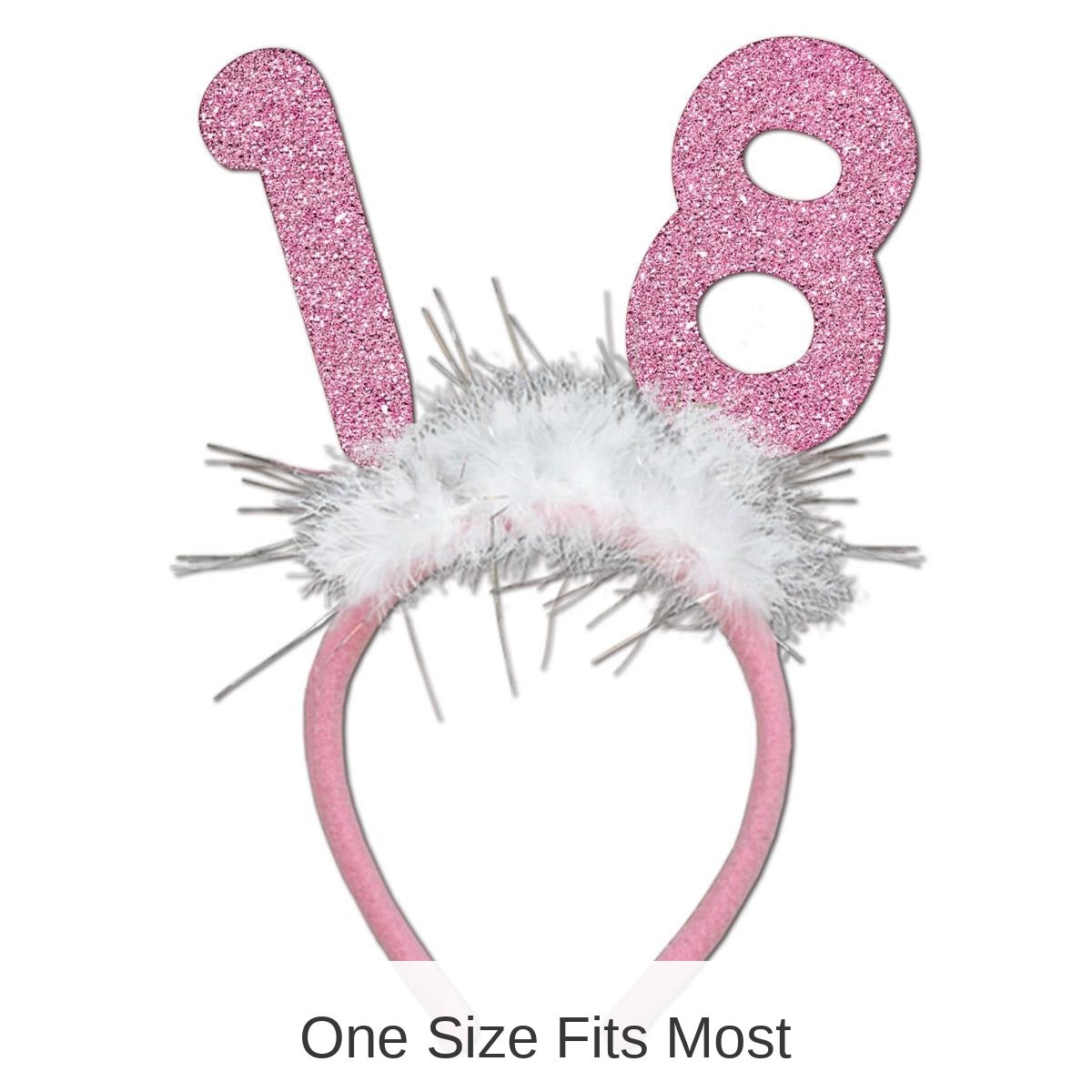 12 Pack Bulk 18th Birthday Party Glittered Boppers with Marabou