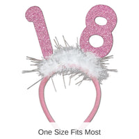 12 Pack Bulk 18th Birthday Party Glittered Boppers with Marabou