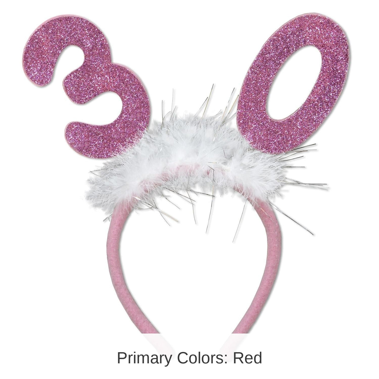 12 Pack Bulk 30th Birthday Party Glittered Boppers with Marabou