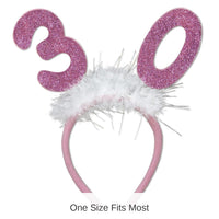 12 Pack Bulk 30th Birthday Party Glittered Boppers with Marabou