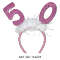 12 Pack Bulk 50th Birthday Party Glittered Boppers with Marabou