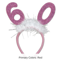 12 Pack Bulk 60th Birthday Party Glittered Boppers with Marabou