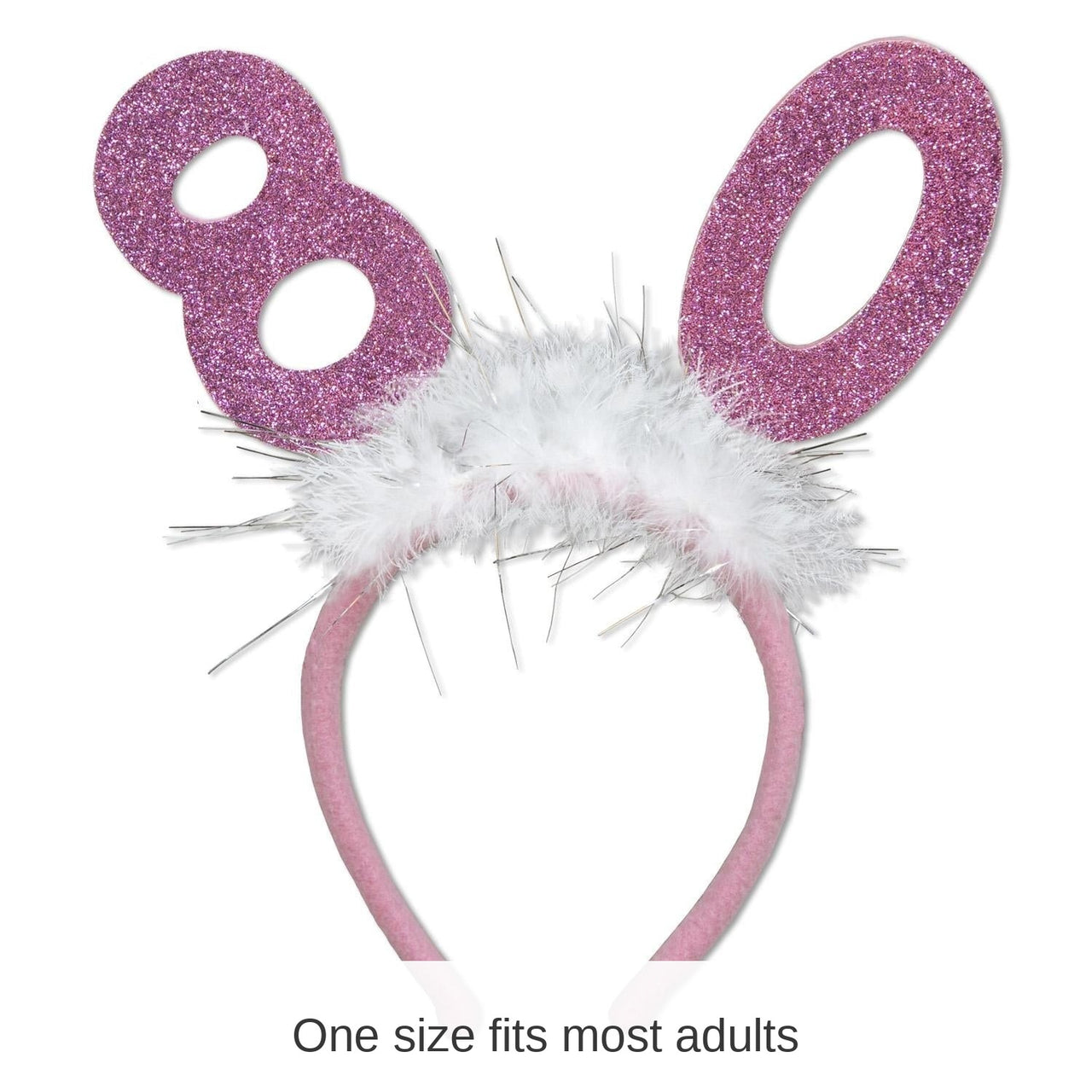 12 Pack Bulk 80th Birthday Party Glittered Boppers with Marabou