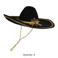6 Pack Bulk Fiesta Felt Sombrero