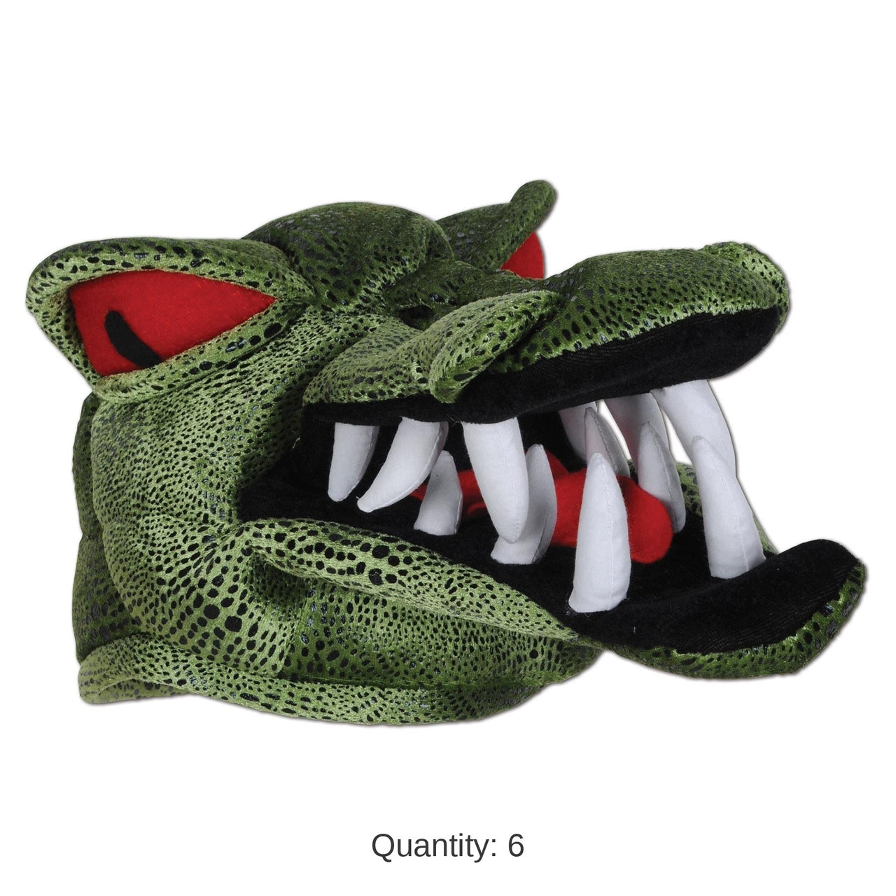 6 Pack Bulk Plush Crocodile Hat