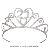 6 Pack Bulk Glittered Metal 21st Birthday Party Tiara