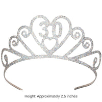 6 Pack Bulk Glittered Metal 30th Birthday Party Tiara