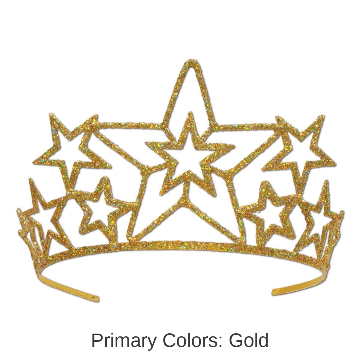 6 Pack Bulk Glittered Metal Star Tiara