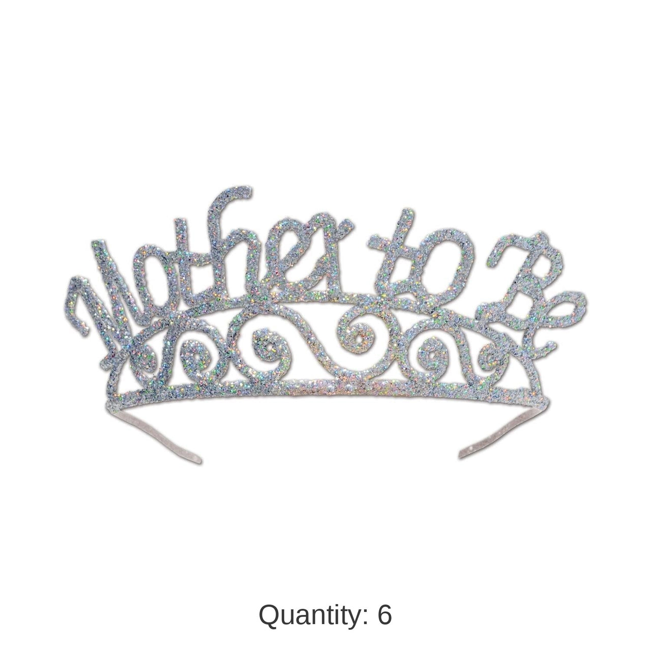 6 Pack Bulk Glittered Metal Mother To Be Tiara